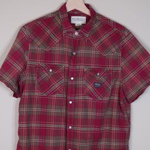 Denim & Supply Plaid Red Short-Sleeve Casual Shirt